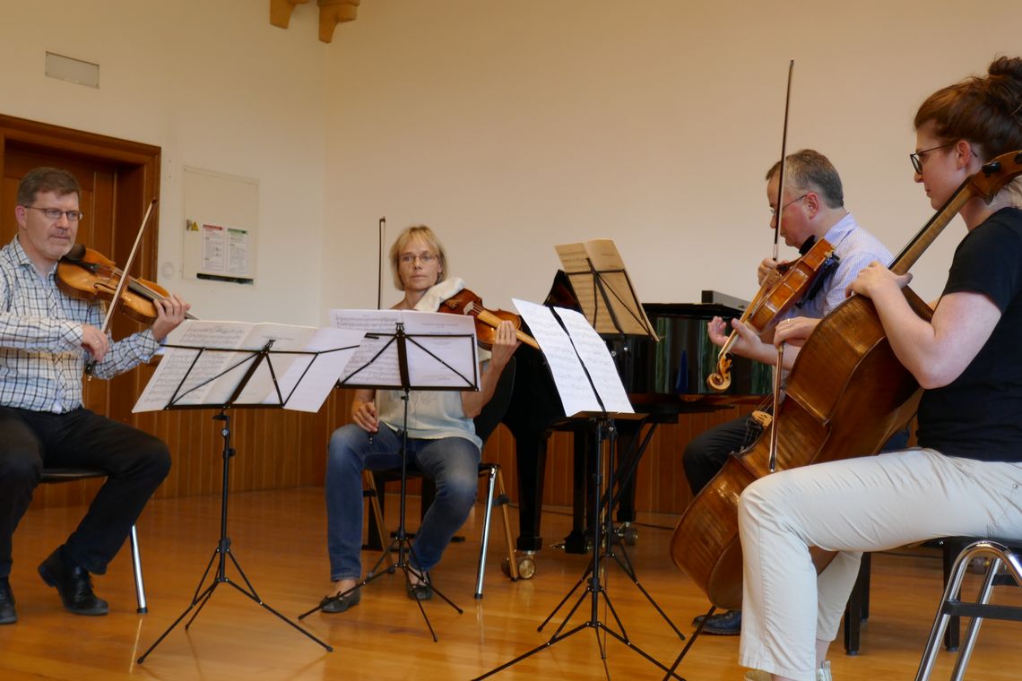 Streichquartett am Üben